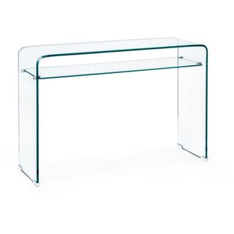 Decorspace Scrivania Iride 2 posti con struttura in vetro trasparente 110 X 35 cm per ufficio e cameretta