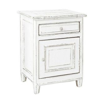 BIZZOTTO Mesita De Noche Colette 1 Puerta 1 Caj&oacute;n Madera Blanca 50 X 40 X 65 Cm