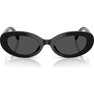 Dolce & Gabbana 53mm Oval Sunglasses in Black/dark Grey at Nordstrom