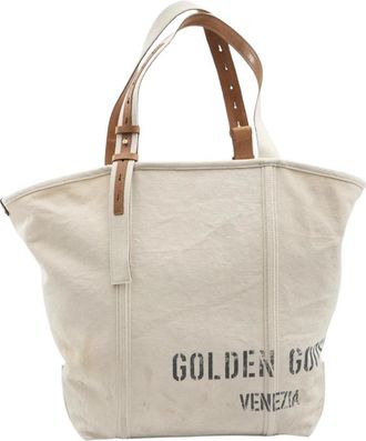 Golden Goose Shopping 24.7 Tote - Dames - Shoppers - Beige - ONE Size - Katoen - Tassen