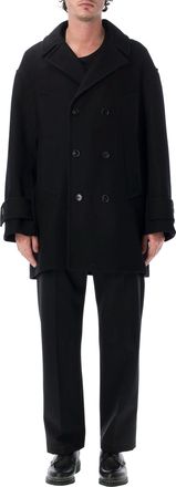 Ami Black Double-Breasted Peacoat