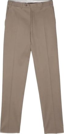 Canali Slim Fit Chino Broek - Heren - Nette broeken - Beige - XL - Katoen - Broeken