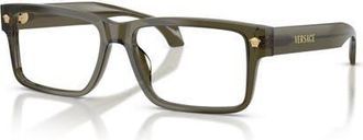 Versace 56mm Rectangle optical glasses in Green at Nordstrom