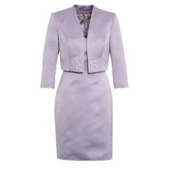 Elisabetta Franchi Short Dresses, female, Purple, Size: XL Duchesse Dress