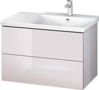 Duravit Duravit L-cube Mueble De Pared De 820mm De Ancho, Profundidad 481, 2 Cajones, Cabe p3 Comfort Art&iacute;culo 233485, Derecho De Cuenca, Color: Laca Blanca L