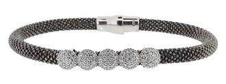 Orphelia Madigan WoMens 925 Sterling Silver Bracelet - Black ZA-6096 - One Size