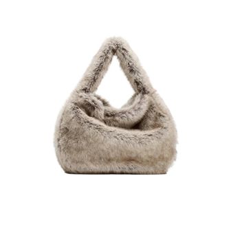 Generic Compatible For Womens Handbag Zipper Inner Ket Artificial Fur Effect Single Oulder Bag Ladies Purse