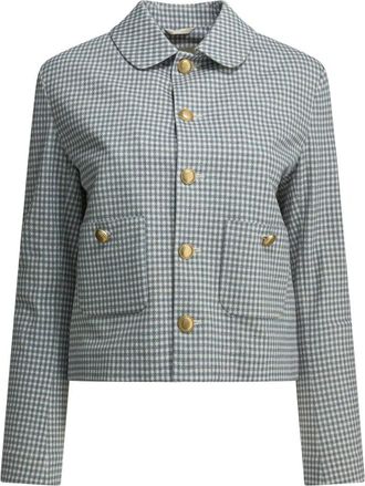 Circolo 1901 Gingham Button-Front Jas - Dames - Zomerjassen - Blauw - S - Katoen - Jassen
