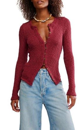 Free People Its On Rib Cardigan in Cabernet at Nordstrom Rack, Size X-Large
