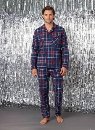 Envie de Fraise Herren Schlafanzug aus Flanell, Weihnachts-Capsule ENVIE DE FRAISE bordeaux