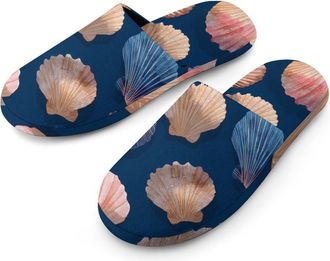 Generic Seashells Scallops Mens House Slippers Slip Indoor Slipper On Shoes Warm Outdoor