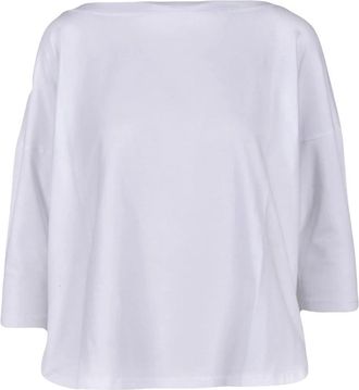Wild Cashmere Zachte Katoenen T-shirt - Dames - Blouses - Wit - M - Katoen - Overhemden