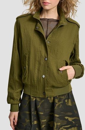 DKNY Twill Bomber Jacket in Dark Olive at Nordstrom, Size Large