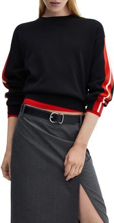 Mango Stripe Sleeve Sweater in Red at Nordstrom, Size X-Small