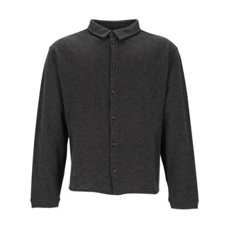 Giorgio Armani Pure Cashmere Interlock Shirt - Heren - Truien - Grijs - Maat: XL Kasjmier