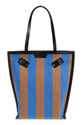 Proenza Schouler North/South Days Stripe Canvas Tote in Sapphire/Rust at Nordstrom