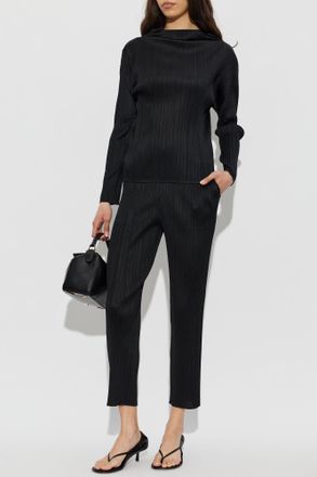 Pleats Please Issey Miyake Pleated Top, Womens, Black