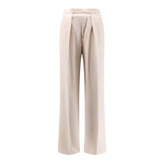 Tom Ford Suit Trousers, male, White, Size: M Wool Cashmere Silk Reps Double Pleat Pant