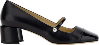 Jimmy Choo London elisa 45 Black Pumps With Pearl Detail In Patent Leather Woman