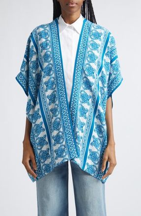 Etro Border Print Beach Cover-Up in Print On White Base at Nordstrom