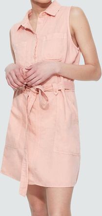 Dex Clothing Tencel Sleeveless Shirtdress In Coral Wash