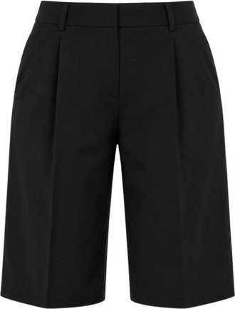 Norma Kamali Bermuda de Tiro Plano - Shorts - Mujer - Negro - XS
