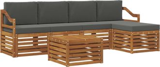 vidaXL Conjunto De Sof&aacute;s De Exterior 6 Uds. Natural Y Antracita Vidaxl