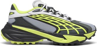 Puma Mens Spirex Icons of Speed Lace Up Sneakers Shoes Casual - Orange, Grey/Neon-grey, 8 UK