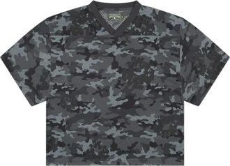 Denim Tears Camo Cotton Wreath Mesh Football Top Black Black Camo SS25TKJ12312163