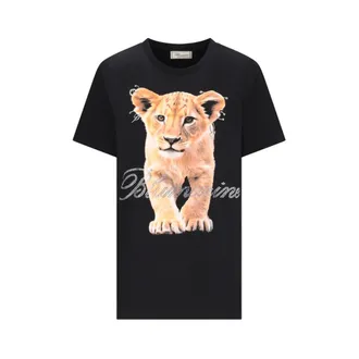 Blumarine Tops, Dames, Zwart, S, Katoen, T-shirt C/Stampa