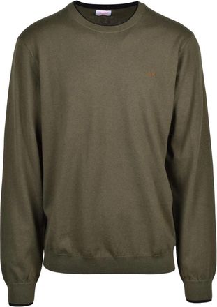 Sun 68 Pullover met ronde hals - Heren - Ronde hals truien - Groen - 2XL - Katoen - Truien & Vesten