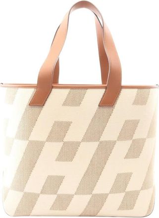 Herm&egrave;s Pre-owned Hermes Toile H and Swift Cabas H en Biais GM Ladies FENCZ77E59RZ3073