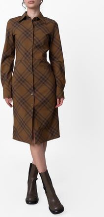 Burberry Check Wool Blend Shirt Dress, Brand Size 8 ( US Size 6 )