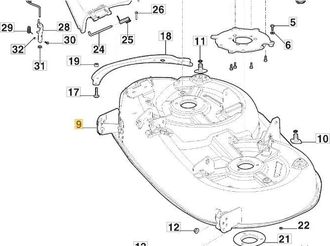 STIGA Sports Piatto di taglio nero nudo trattorino rasaerba ORIGINALE STIGA TORNADO 7108e