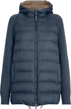 Brunello Cucinelli Nylon hooded down jacket in Blue at Nordstrom, Size 46 It