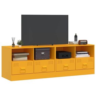 Berkfield Home TV Cabinets 2 pcs Mustard Yellow 67x39x44 cm Steel | Size: 67 x 39 x 44 cm
