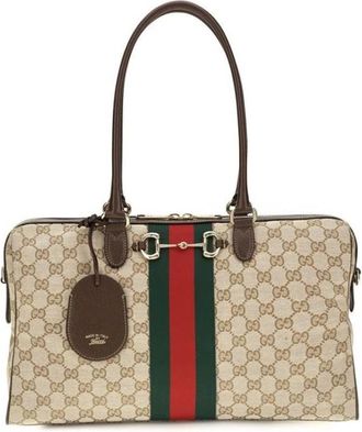 Gucci Paparazzo Web-stripe Tote Bag - Bags - Mujer - Beige - ONE SIZE