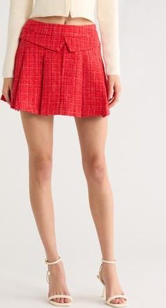 All in Favor Pleated Tweed Miniskirt in Red at Nordstrom Rack, Size X-Large