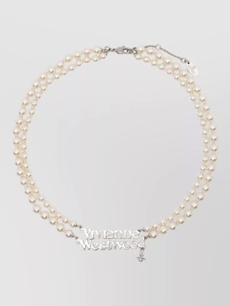 Vivienne Westwood double strand pearl bead layered necklace