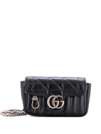 Gucci GG Marmont Flap Bag Mixed Matelasse Leather Super Mini crossbody bag - Black