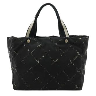 Chanel Pre-owned Tote Bags, female, Black, Size: ONE SIZE Pre-owned Travel Line Nylon Tote Bag