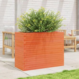 Berkfield Home Beautiful Garden Planter Wax Brown 90x40x68.5 cm Solid Wood Pine