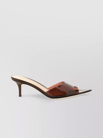 Gianvito Rossi kitten heel pointed toe transparent strap mules