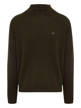 Vivienne Westwood High Neck Ribbed Brown Sweater