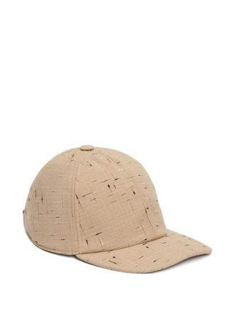 Fabiana Filippi textured-pattern baseball cap - women - Cotton/Polyester/Virgin Wool/Cotton - S - Neutrals