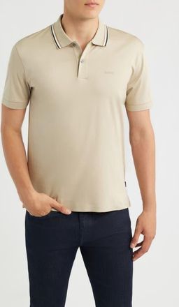BOSS Penrose Tipped Polo in Open Beige at Nordstrom, Size Xx-Large
