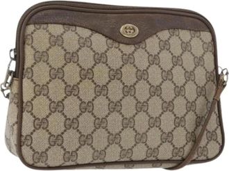 Gucci Pre-owned Cross Body Bags, female, Beige, Size: ONE SIZE Pre-owned Vintage GG Canvas Shoulder Bag