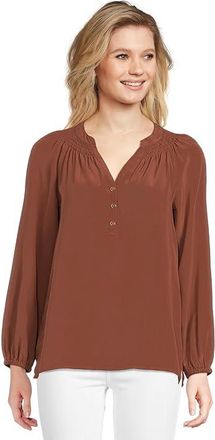 Lilly Pulitzer Elsa Top Womens Blouse French Roast : XXS, Silk