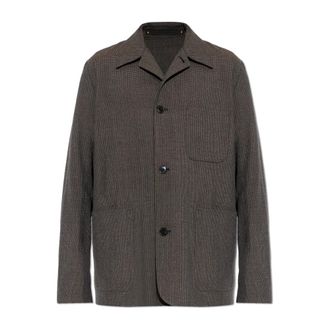 Paul Smith Blazers, male, Brown, Size: L Wool Blazer with Check Pattern