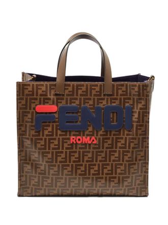 Fendi x Fila Zucca-pattern tote bag - Brown